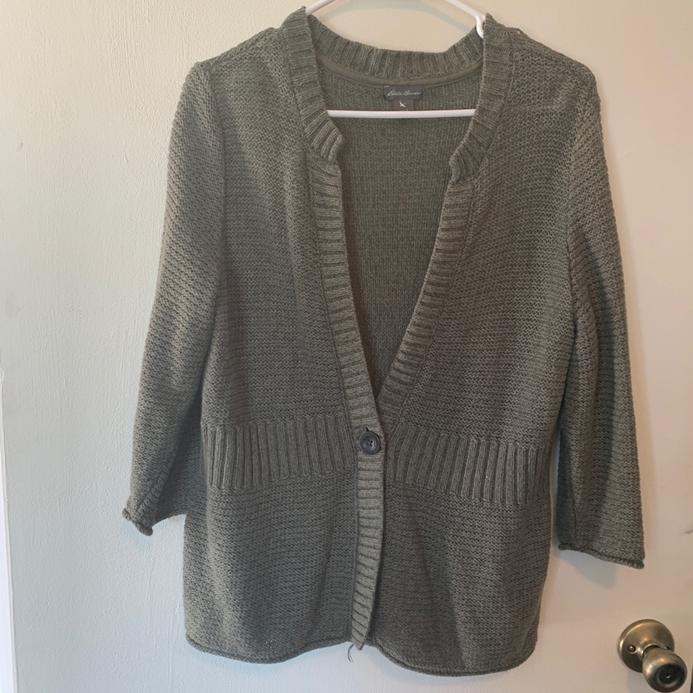 Eddie Bauer green cardigan